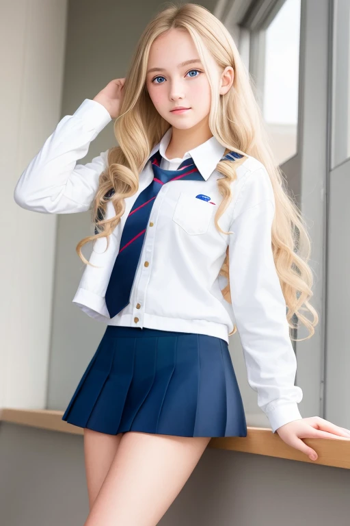 [Stable Diffusion] semi-long hair long hair wavy hair beautiful girl school uniform high school student [Realistic]