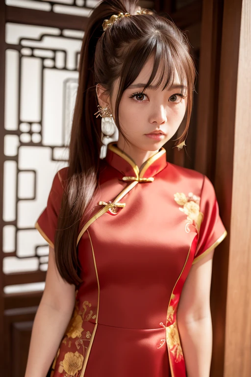 [Stable Diffusion] long hair ponytail beautiful girl Masterpiece Chinese Chinese dress dress [Realistic]