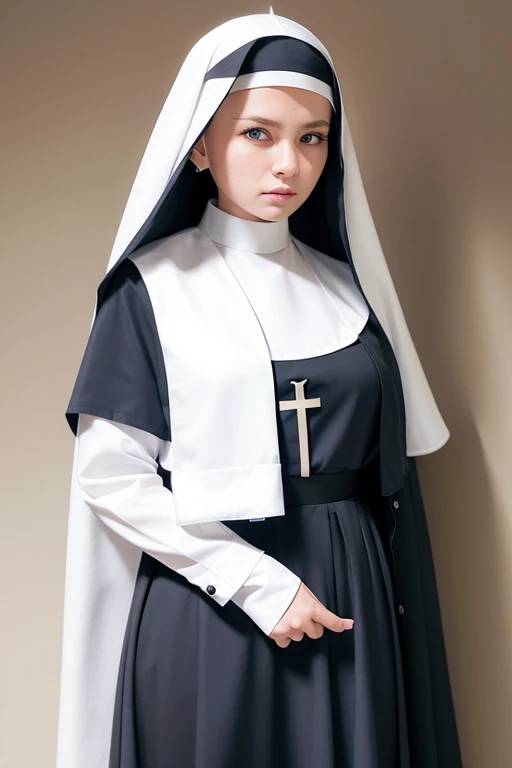 [Stable Diffusion] medium hair beautiful woman Masterpiece nun outfit １ [Realistic]