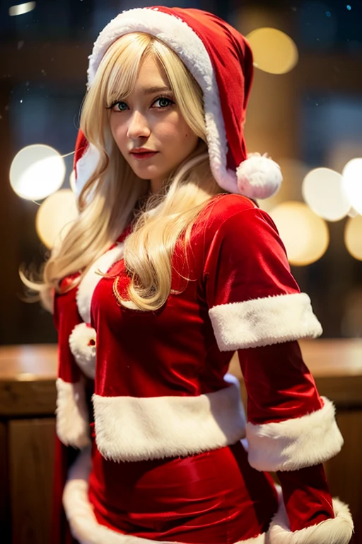 [Stable Diffusion] medium hair beautiful woman Masterpiece cosplay Santa Claus [Realistic]