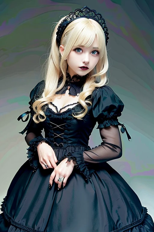 [Stable Diffusion] medium hair beautiful woman Masterpiece gothic Lolita [Realistic]