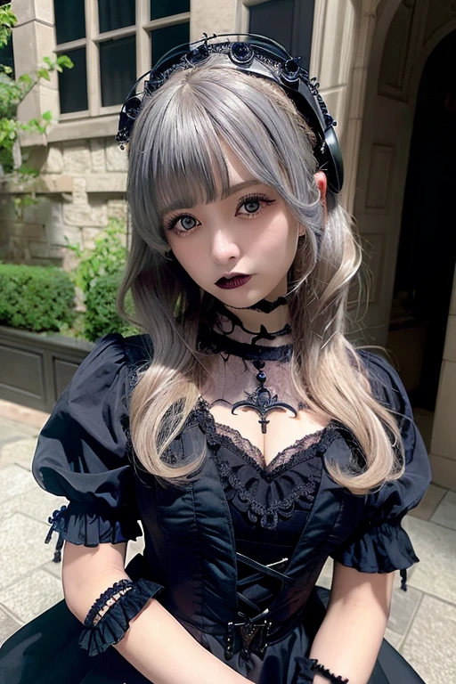 [Stable Diffusion] medium hair beautiful woman Masterpiece gothic Lolita [Realistic]