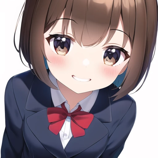 [NovelAI] short hair laugh beautiful girl girl school uniform [Illustration]