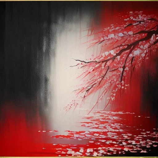 [Stable Diffusion] oil painting Cherry Blossoms Japanese Abstract Sad Sorrow [Realistic]