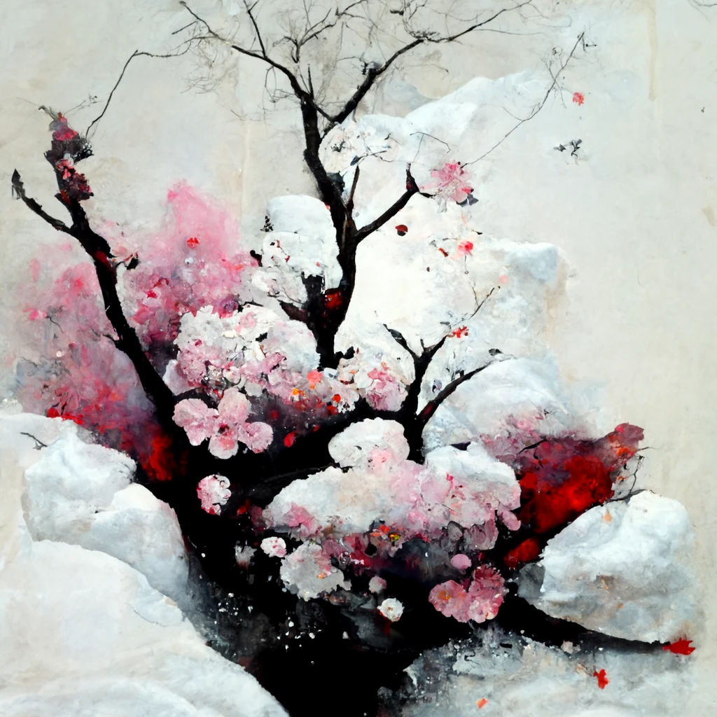 [Midjourney] Cherry Blossoms Japanese Insanity Abstract Snow [Realistic]