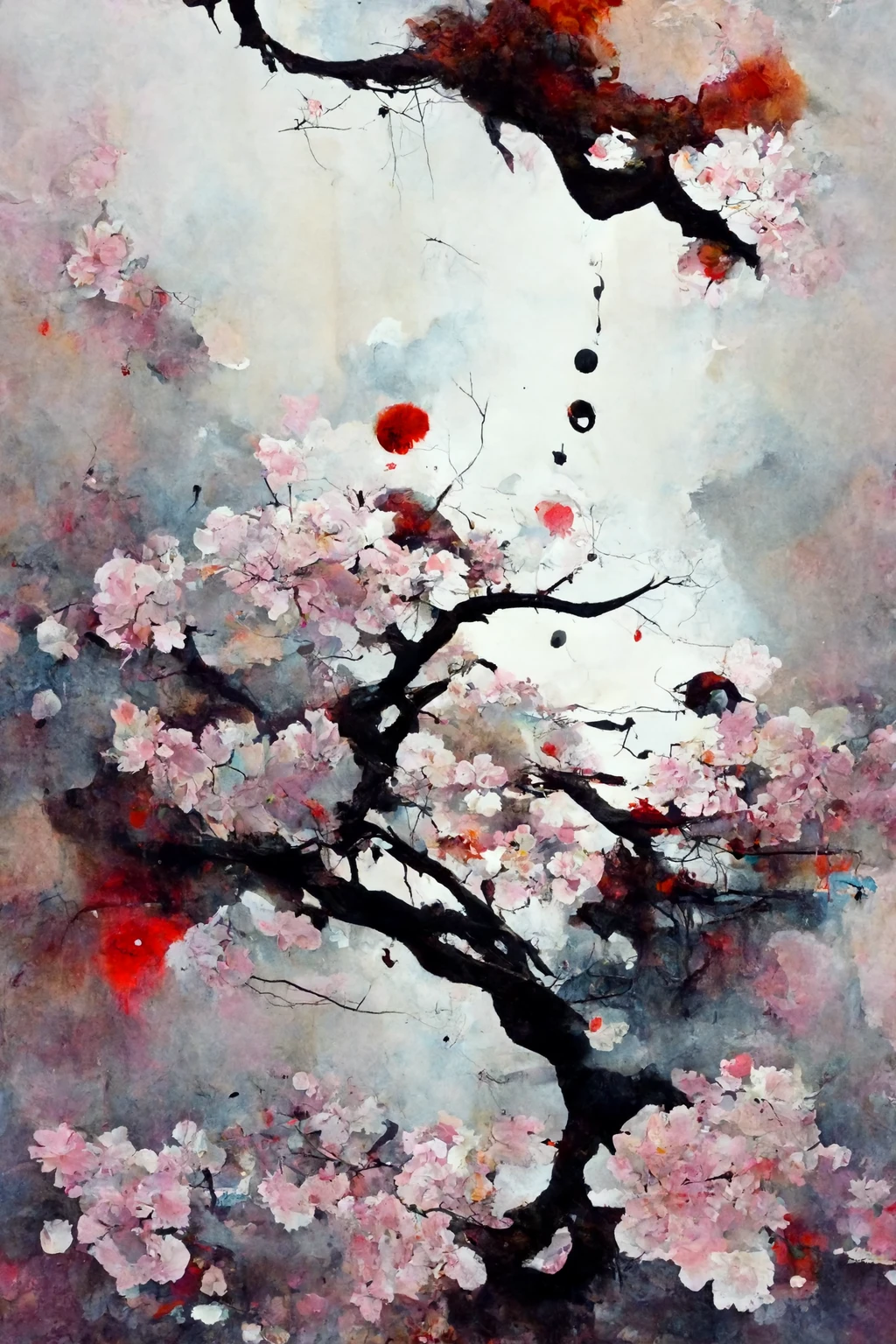 [Midjourney] Cherry Blossoms Japanese Insanity Abstract rain [Realistic]