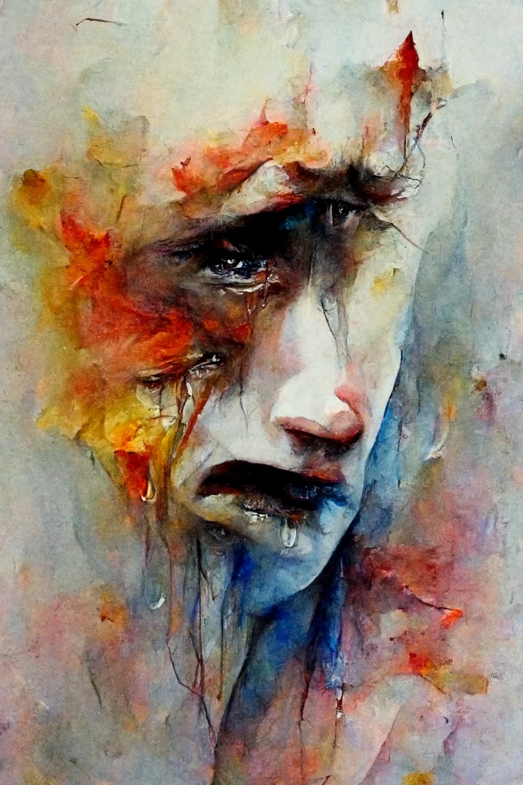 [Midjourney] oil painting Crazy Abstract Sorrow [Realistic]