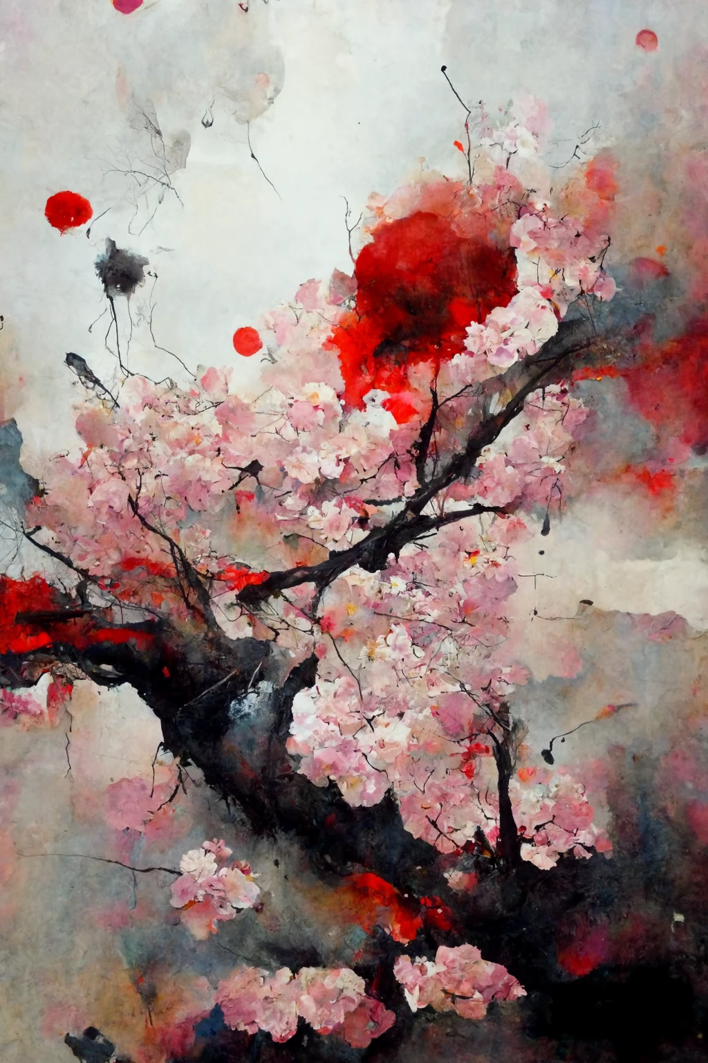 [Midjourney] Cherry Blossoms Japanese Insanity Abstract rain [Realistic]