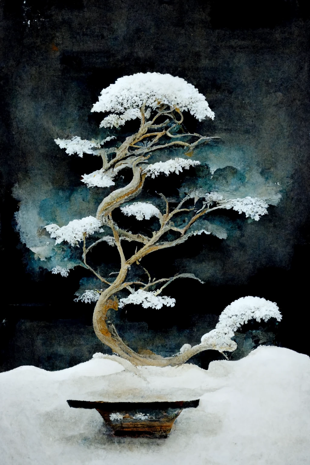 [Midjourney] Japanese Bonsai Insanity Abstract Snow [Realistic]