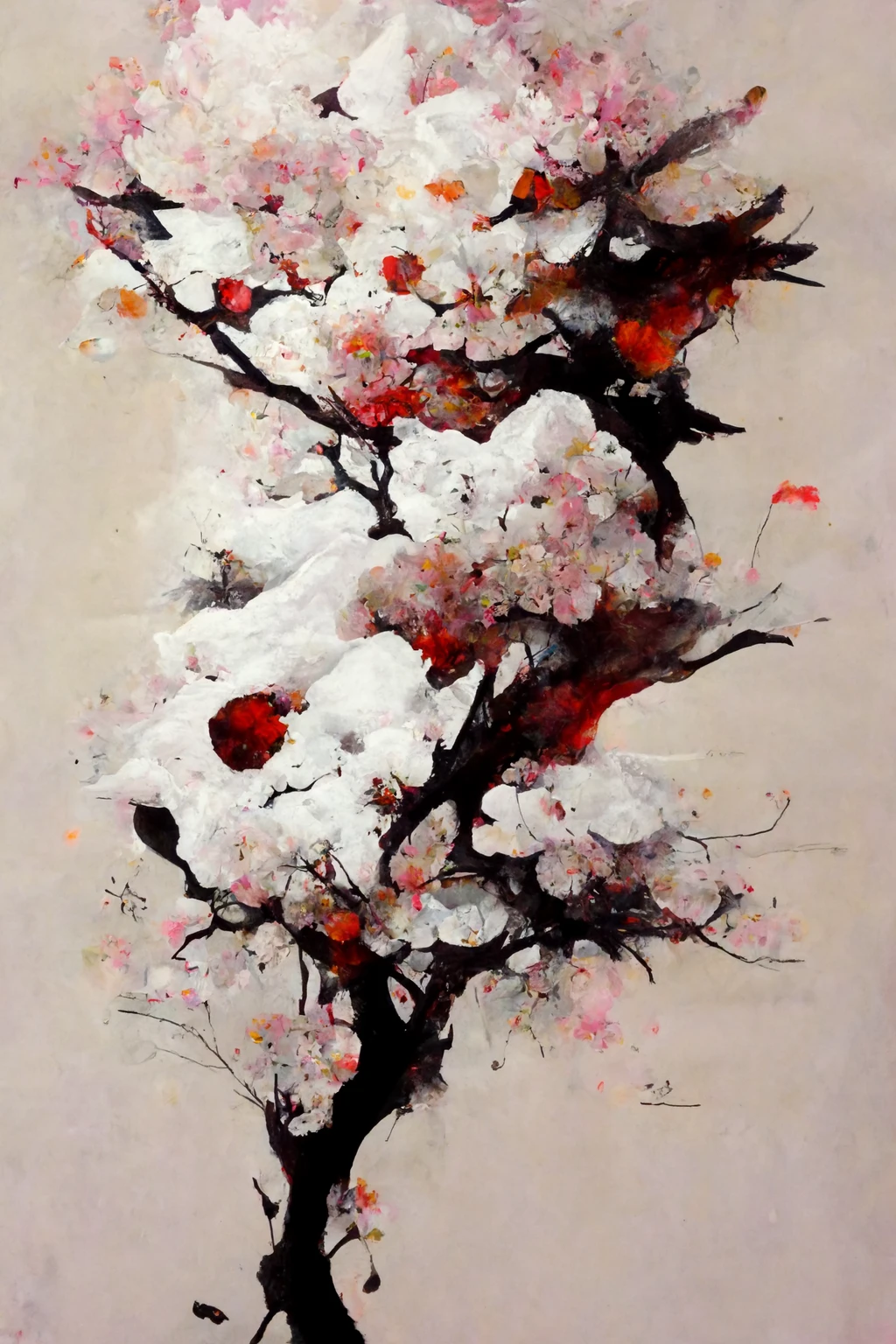 [Midjourney] Cherry Blossoms Japanese Insanity Abstract Snow [Realistic]