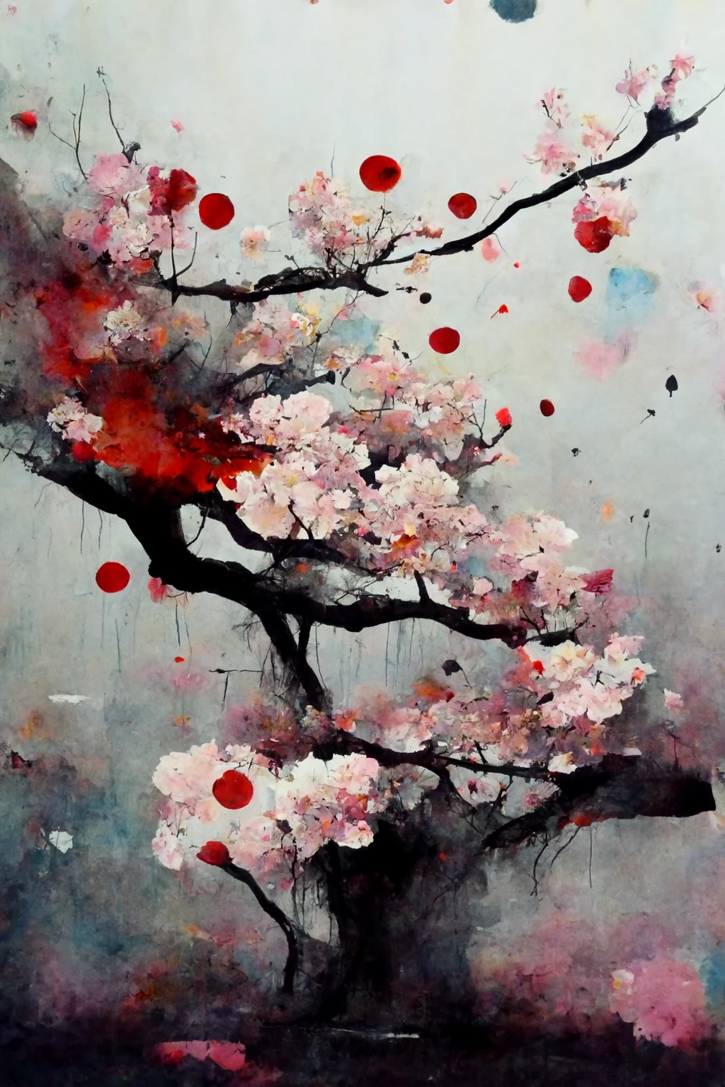 [Midjourney] Cherry Blossoms Japanese Insanity Abstract rain [Realistic]