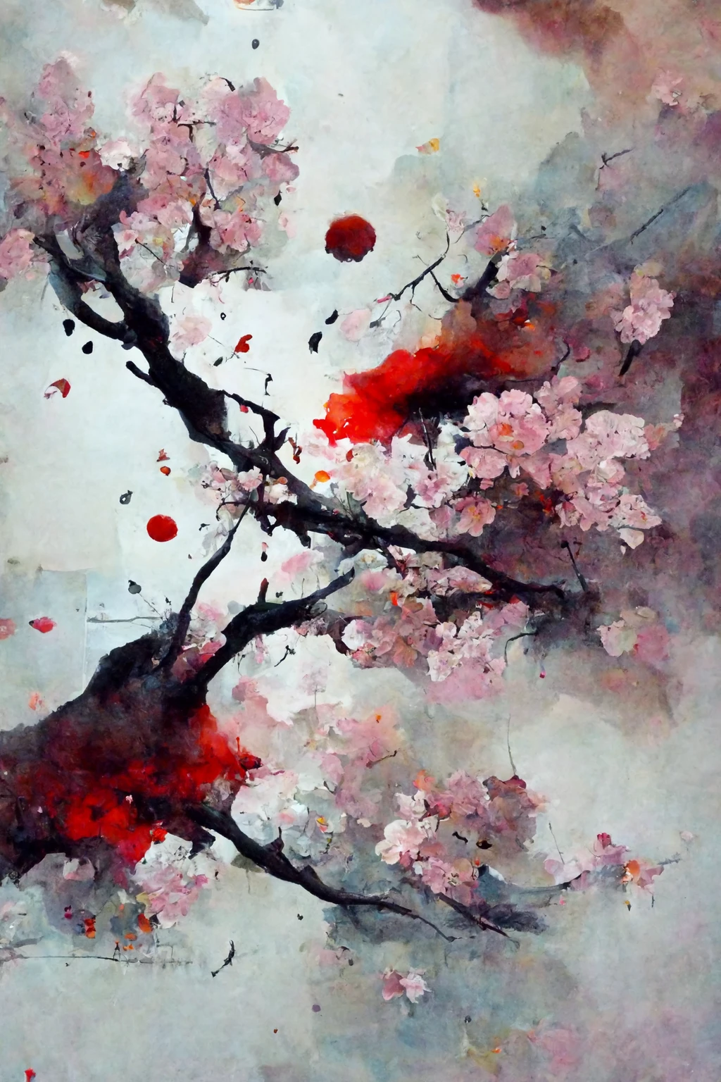 [Midjourney] Cherry Blossoms Japanese Insanity Abstract rain [Realistic]