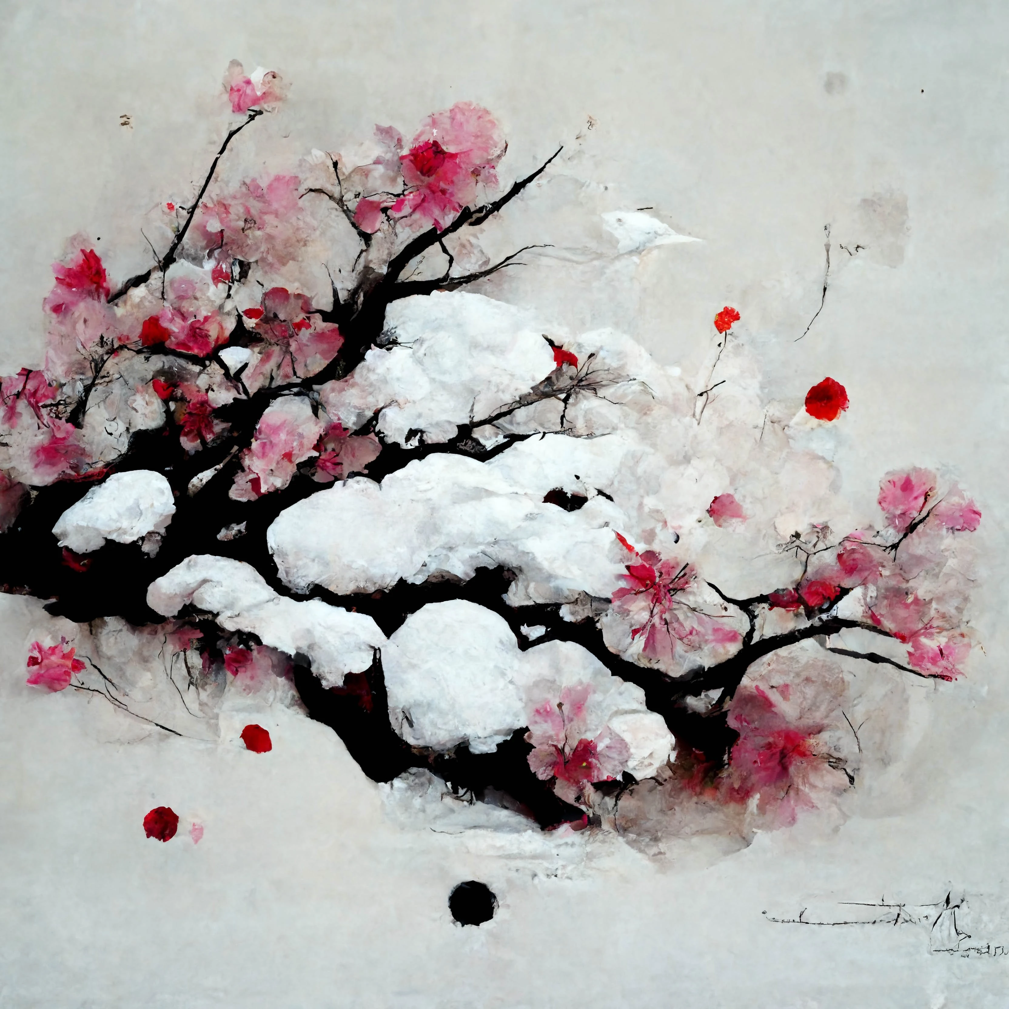 [Midjourney] Cherry Blossoms Japanese Insanity Abstract Snow [Realistic]