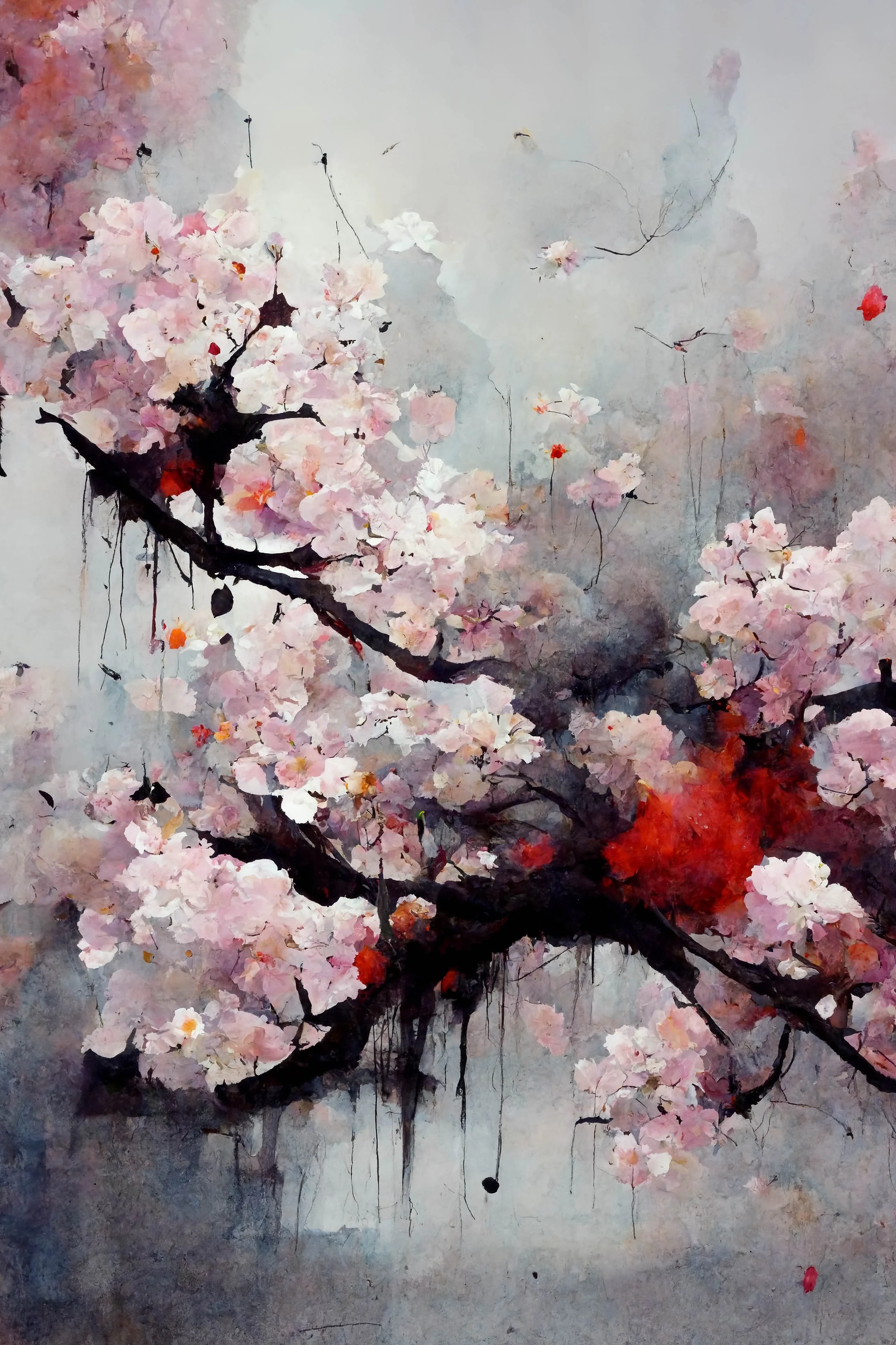 [Midjourney] Cherry Blossoms Japanese Insanity Abstract rain [Realistic]