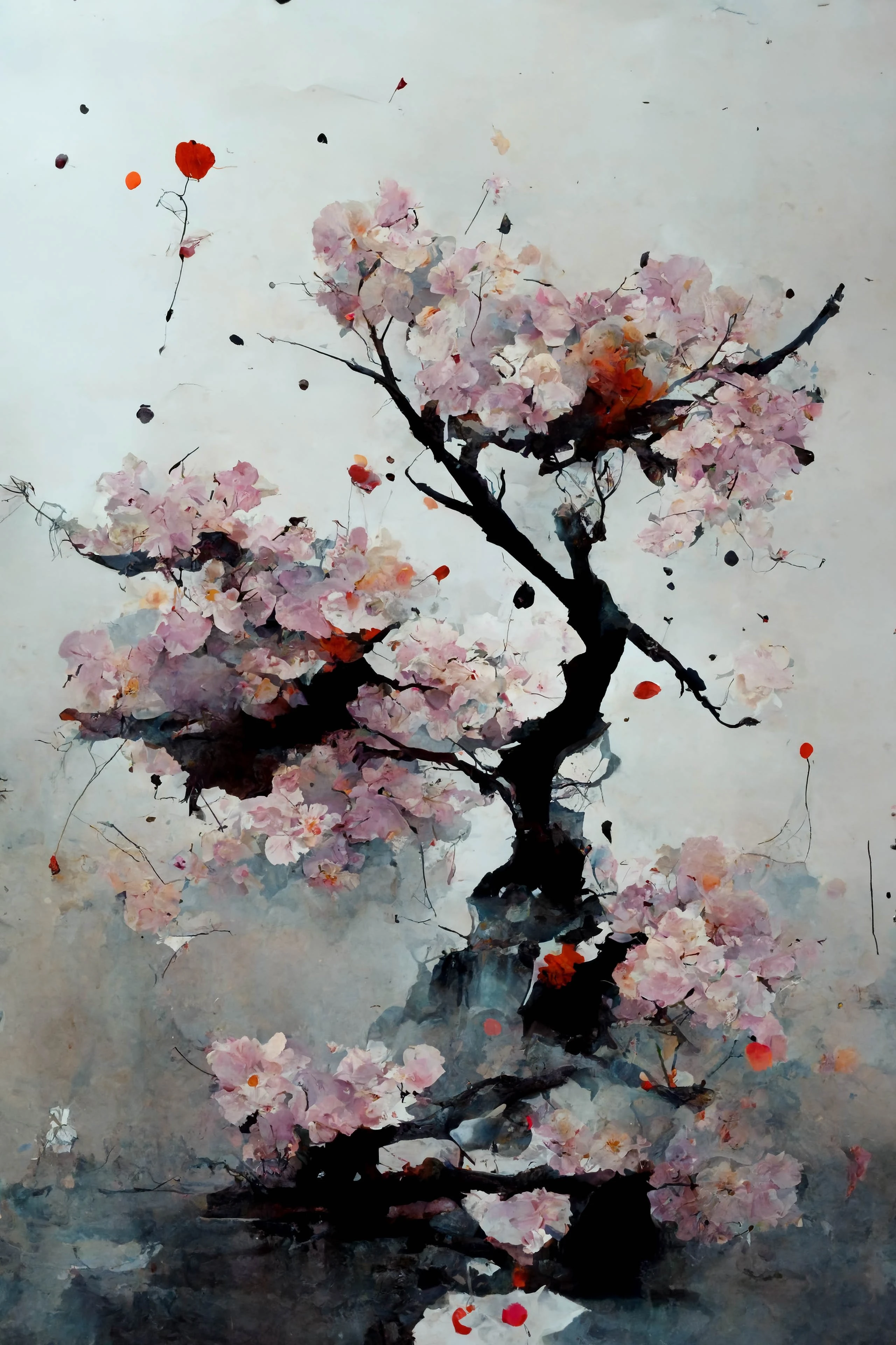 [Midjourney] Cherry Blossoms Japanese Insanity Abstract rain [Realistic]