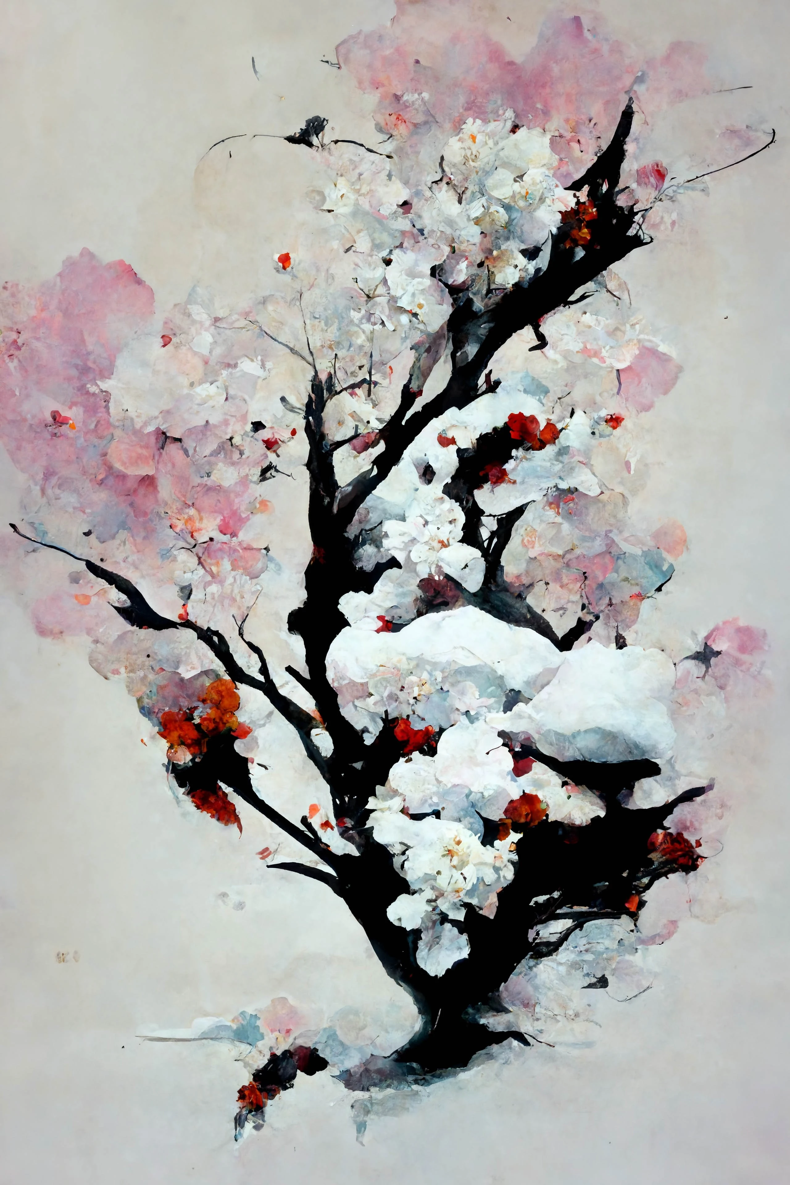 [Midjourney] Cherry Blossoms Japanese Insanity Abstract Snow [Realistic]