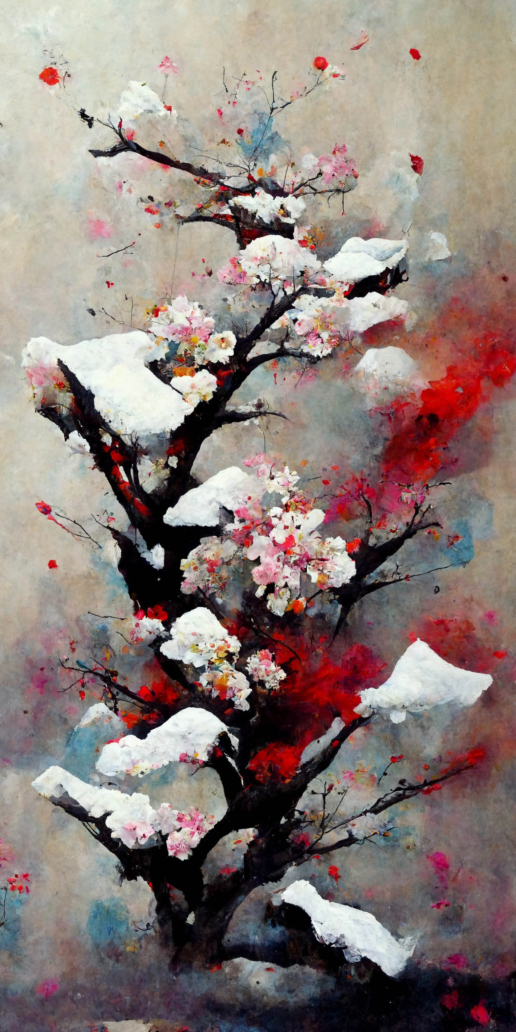 [Midjourney] Cherry Blossoms Japanese Insanity Abstract Snow [Realistic]