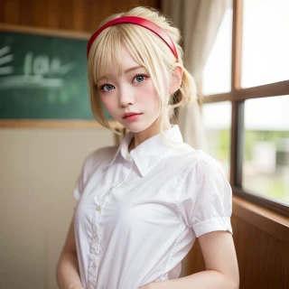 [Stable Diffusion] short hair Masterpiece school uniform [Realistic]