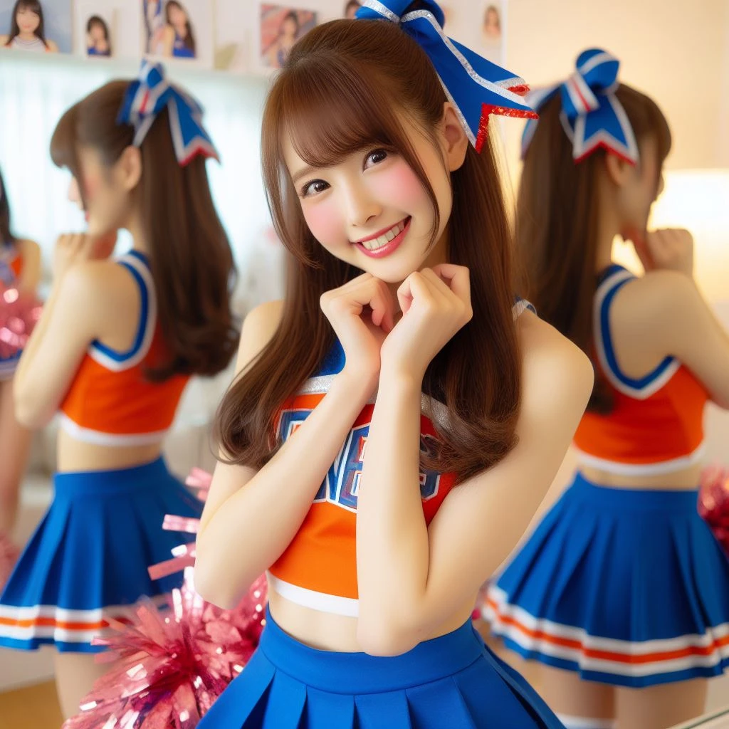 [Bing Image Creator] laugh beautiful girl cheerleader [Realistic]