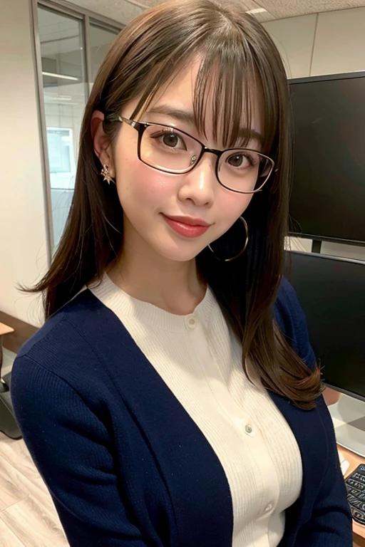 [Stable Diffusion] glasses high quality beautiful woman Masterpiece Office Secretary [Realistic]