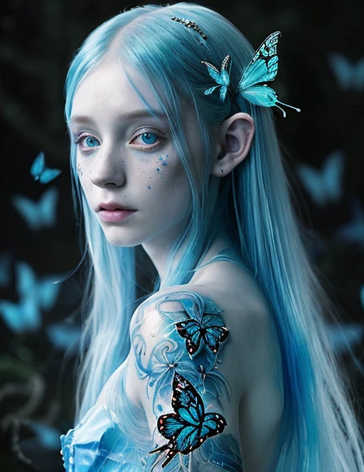 [Stable Diffusion] Fantasy Masterpiece night Magical abstraction elf Upper Body Pale skin [Realistic]