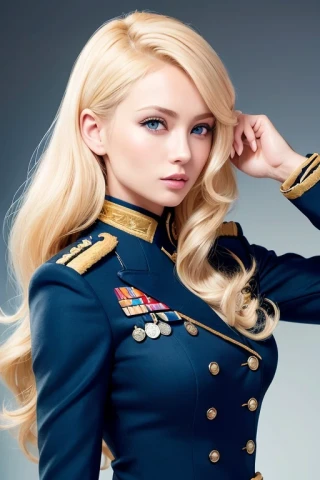 medium hair, beautiful woman, Masterpiece, military uniform