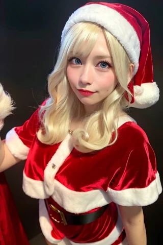 medium hair, beautiful woman, Masterpiece, cosplay, Santa Claus