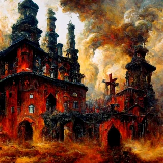 oil painting, Fantasy, ruins