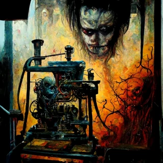 oil painting, Horror