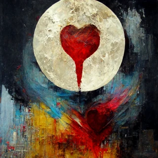 oil painting, Punishment, Abstract, moon