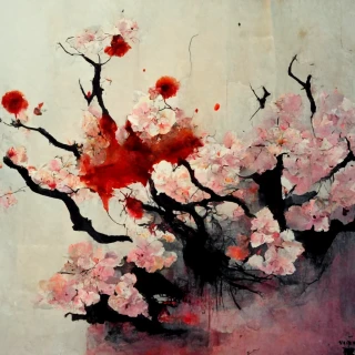 Cherry Blossoms, Japanese, Horror, Abstract