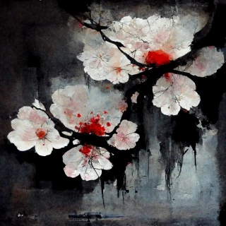 Cherry Blossoms, Japanese, Horror, Abstract