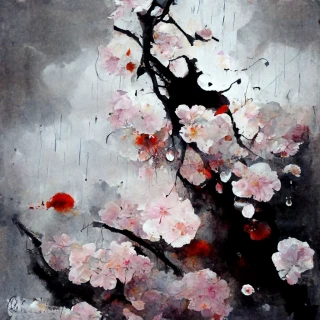 Cherry Blossoms, Japanese, Insanity, Abstract, rain