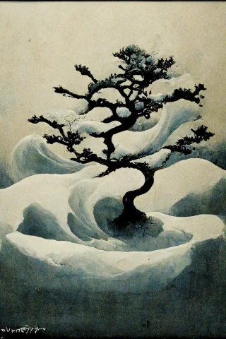Japanese, Bonsai, Insanity, Abstract, Snow