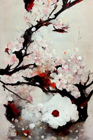 Cherry Blossoms, Japanese, Insanity, Abstract, Snow