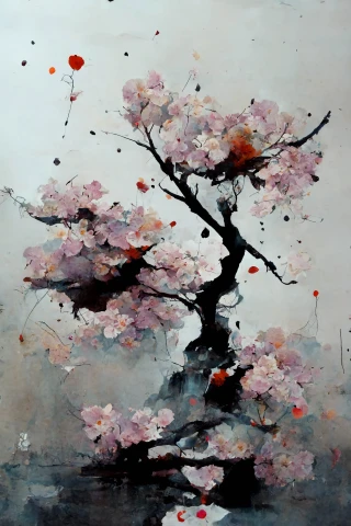 Cherry Blossoms, Japanese, Insanity, Abstract, rain