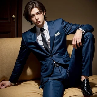 handsome, Spread legs, suit