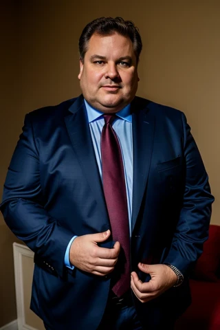fat, middle-aged man, suit